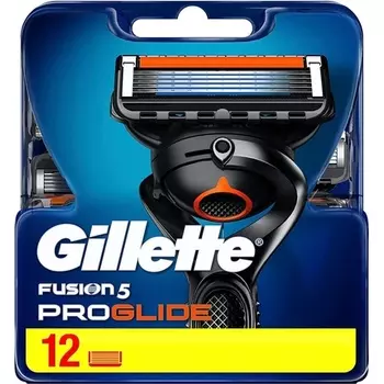 Бритвенные лезвия Fusion 5 Proglide с триммерным лезвием — 12 сменных лезвий, Gillette