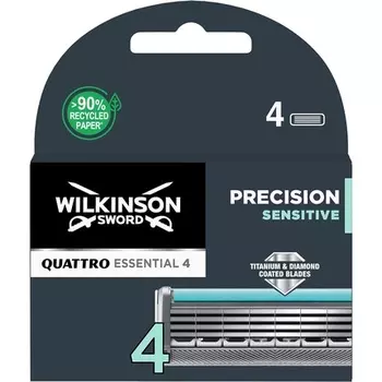 Бритвенные лезвия Quattro Titanium Sensitive, 4 шт., Wilkinson Sword