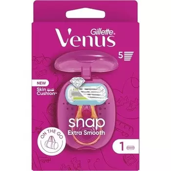 Бритвенный станок Venus Gillette Extra Smooth Snap 1 маленькая ручка 1 сменное лезвие 5 лезвий