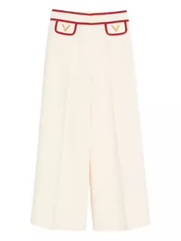 БРЮКИ ИЗ КРЕПА COUTURE Valentino Garavani, нейтральный