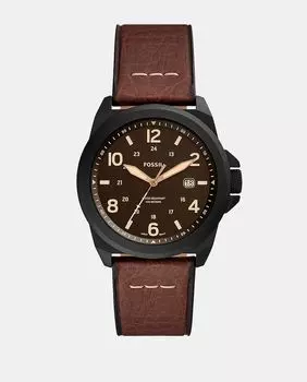 Bronson FS5938 Коричневые мужские часы из экокожи Fossil, темно коричневый