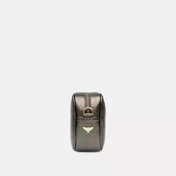 Бронзовая кожаная сумка через плечо с ремешком в горошек капучино Apatchy London, бронза