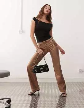 Бронзовые брюки с металлизированным покрытием Weekday Fern