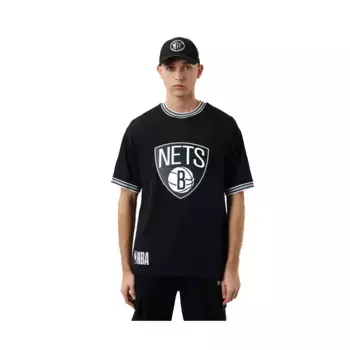 Brooklyn Nets Mesh Оверсайз Мужская футболка новой эры New Era, чёрный