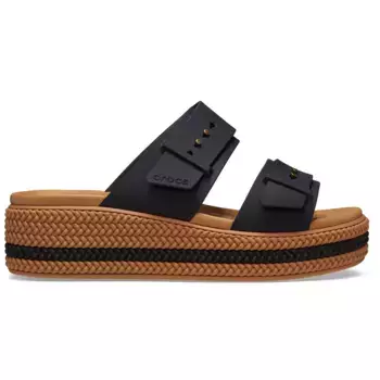 Brooklyn женские плетеные босоножки с пряжкой и кроксом Crocs, чёрный