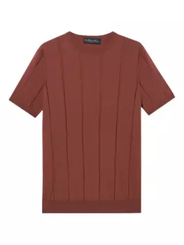 Brooks Brothers футболка в рубчик, коричневый