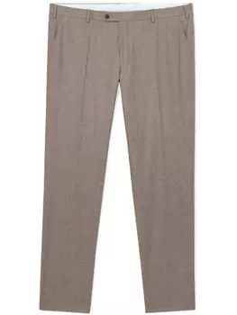 Brooks Brothers зауженные брюки со складками, нейтральный