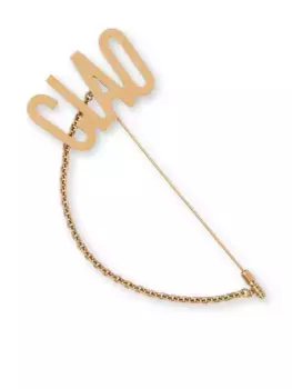 Брошь Ciao с цепочкой Moschino, золотой