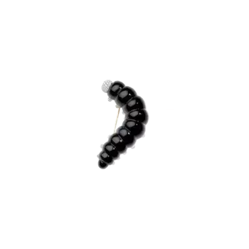 Брошь «гусеница» из белого золота с бриллиантами, ониксом и горным хрусталем Vhernier