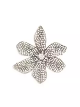 Брошь Lily с кристаллами (35 мм) DOLCE & GABBANA, серебяный
