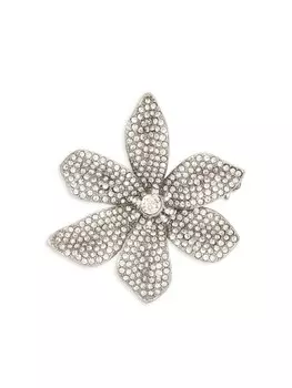 Брошь Lily с кристаллами (35 мм) Dolce & Gabbana, серебряный