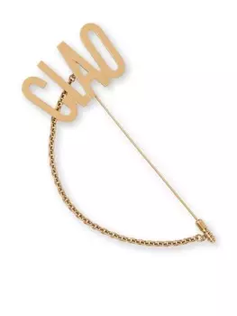 Брошь Moschino Ciao с цепочкой, золотой