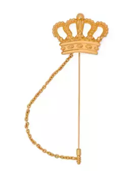 Брошь с декором в виде короны Moschino, золотой