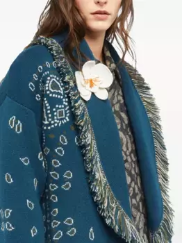 Брошь с вышивкой Alanui, белый