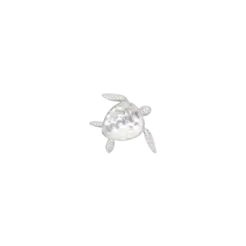 Брошь Vhernier "Черепаха" из белого золота 18 карат с бриллиантами, перламутром и горным хрусталем