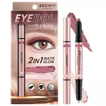 Browit Eyedol Matte And Glow Shadow Stick 1г. 03 Розовое сияние, Rose Glow