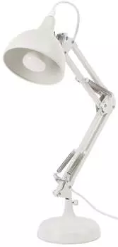 BRUBAKER Classic металлическая настольная лампа для чтения - с регулируемым по высоте шарнирным кронштейном - высота до 53 см - белый