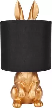 БРУБАКЕР Настольная или прикроватная лампа Golden Rabbit - настольная лампа с керамическим основанием и абажуром из ткани - высота 42 см, черное золото Brubaker