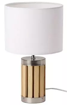 БРУБАКЕР настольный или прикроватный светильник - высота 33 см - основание деревянное/металлическое Brubaker