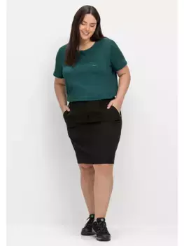 Брючная юбка Sheego "Большие размеры" с шортами внутри, черный