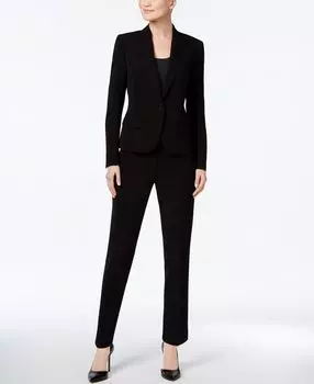 Брючный костюм на одной пуговице Missy and Petite Executive Collection Anne Klein, черный