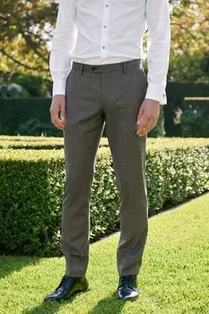 Брючный костюм Signature Cerruti Sharkskin из 100% шерсти Next, серый