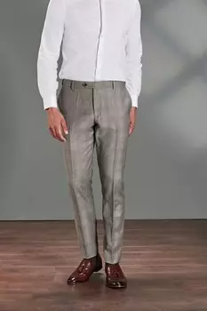 Брючный костюм в клетку Signature Empire Mills из 100 % шерсти приталенного кроя Next, коричневый