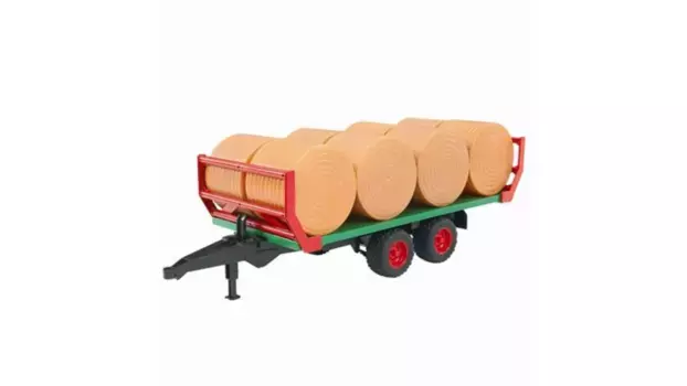 Bruder Прицеп для перевозки тюков с 8 круглыми тюками