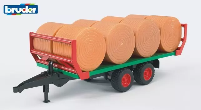 Bruder, Прицеп для сена + 8 тюков, 02220