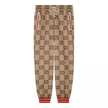Брюки 2000 jumbo gg track pants 'beige ebony' Gucci, бежевый