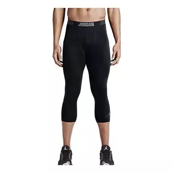 Брюки 23 alpha dry 3/4 tights 'black' Air Jordan, бежевый