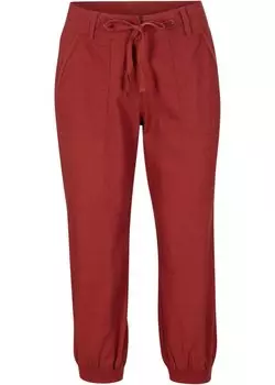 Брюки 3/4 из льна с удобным поясом свободного кроя Bpc Bonprix Collection, красный