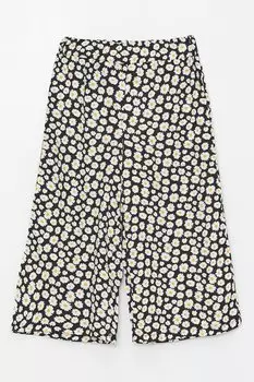 Брюки 3/4 с принтом и широкими штанинами Lc Waikiki, черный