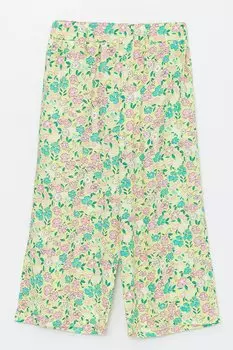 Брюки 3/4 с принтом и широкими штанинами Lc Waikiki, зеленый