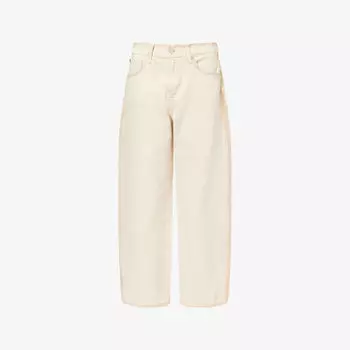 Брюки 7 For All Mankind Bonnie curvilinear клёш из стрейч-денима, слоновая кость