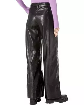 Брюки 7 For All Mankind Faux Leather Easy Trousers, цвет Jet Set