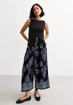Брюки ABSTRACT PRINT CROPPED New Look, черный