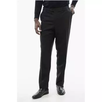 Брюки ACADEMY из натуральной шерсти со скрытой застежкой Corneliani, Black