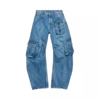 Брюки Acne Studios Trousers Mid Blue, синий