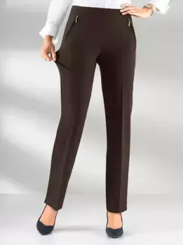Брюки Adelina без застежки, шоколадный