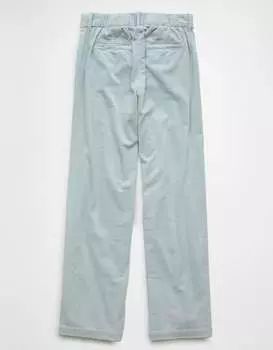 Брюки AE Stretch Corduroy с высокой талией и широкими штанинами American Eagle Outfitters, светло-голубой