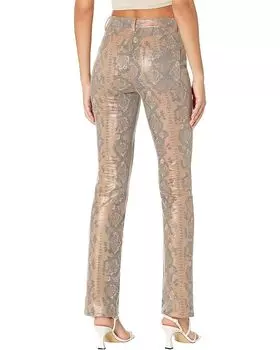 Брюки AFRM Heston Snake Print High-Rise Straight Leg, цвет Tan/Brown Snake