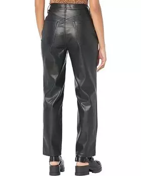 Брюки AFRM Rou Faux Leather 90s Ankle Straight Leg, цвет Solid Black