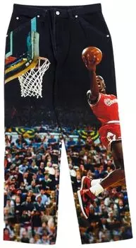 Брюки Air Jordan Printed Twill Pants 'Black', черный