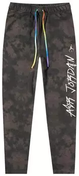 Брюки Air Jordan x J Balvin Fleece Pant 'Flat Pewter/Black', черный