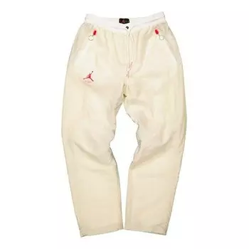Брюки air jordan x logo printing sports long pants 'cream white' Off-White, белый