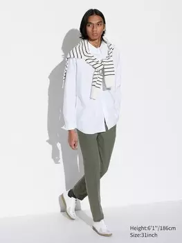 Брюки airsense хлопчатобумажные Uniqlo, зеленый