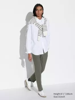Брюки airsense хлопковые Uniqlo, цвет 56 зеленый