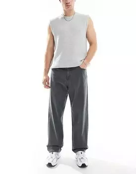 Брюки alex baggy fit из твила темно-серого цвета Jack & Jones