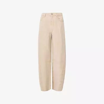 Брюки Allsaints Jett с расклешенными штанинами из смесового льна, коричневый